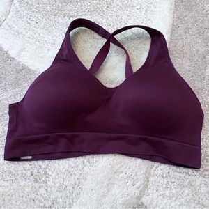 Mae bra burgundy wine soft shell crisscross‎ convertible size large molded cup